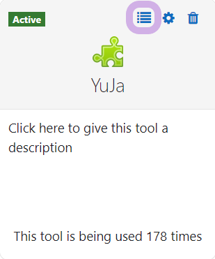The tool is shown within the Manage Tools window. The hamburger icon is highlighted.