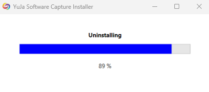 The loading bar for the uninstallation process.