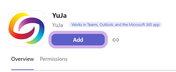 The YuJa app Add button is highlighted.