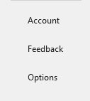 The File menu is open in PowerPoint, featuring the Options button.