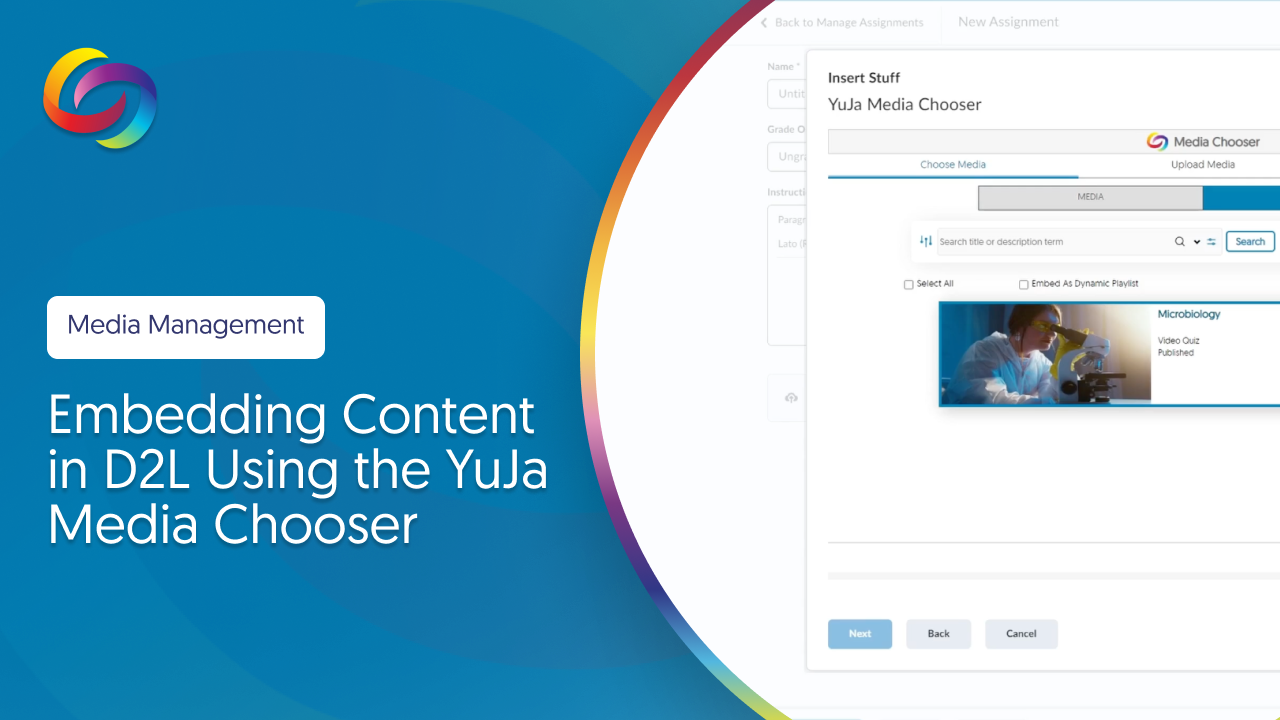 Embedding Content in D2L Using the YuJa Media Chooser thumbnail.
