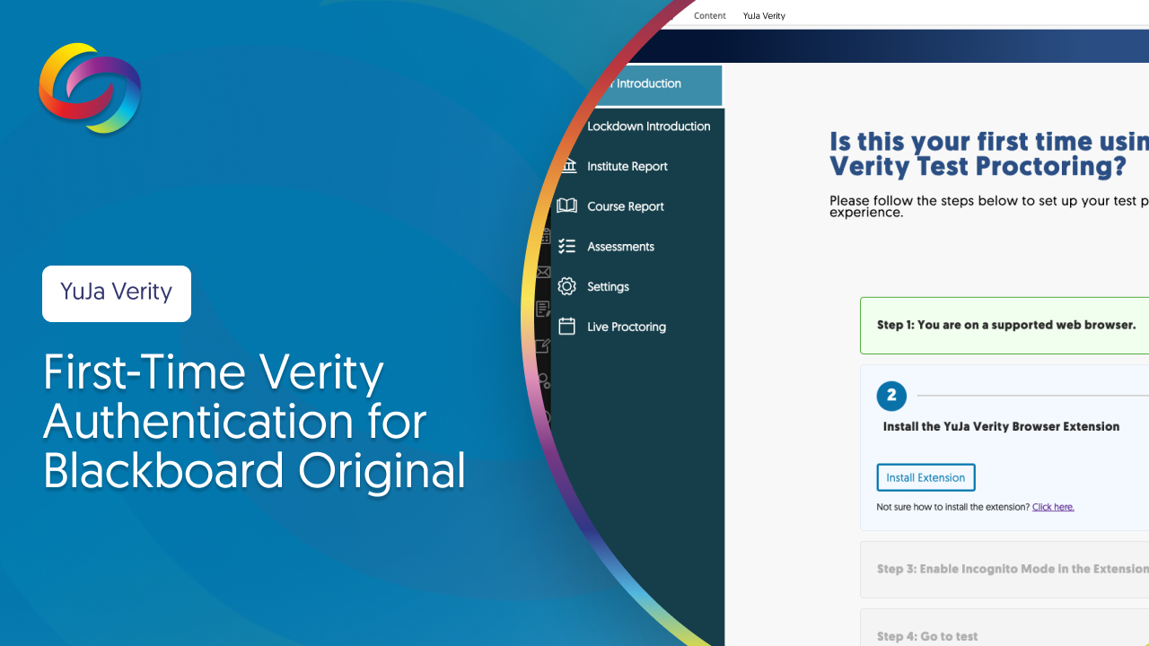 First-Time Verity Authentication for Blackboard Original