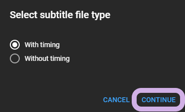 The Continue button is highlighted.