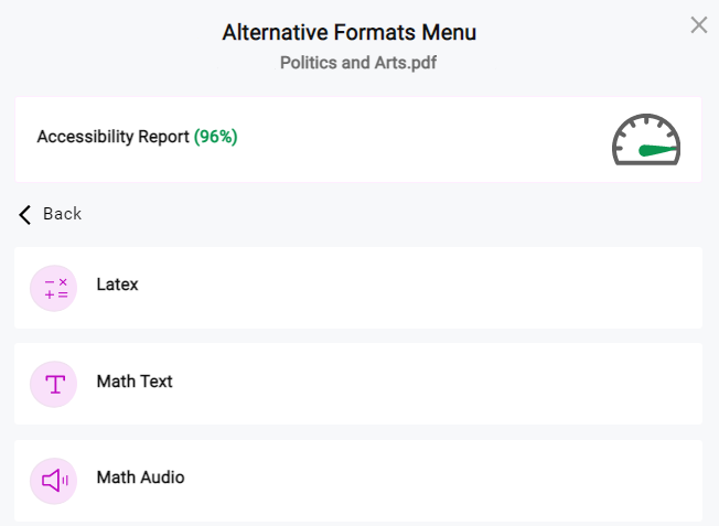 Math Alternative Formats.