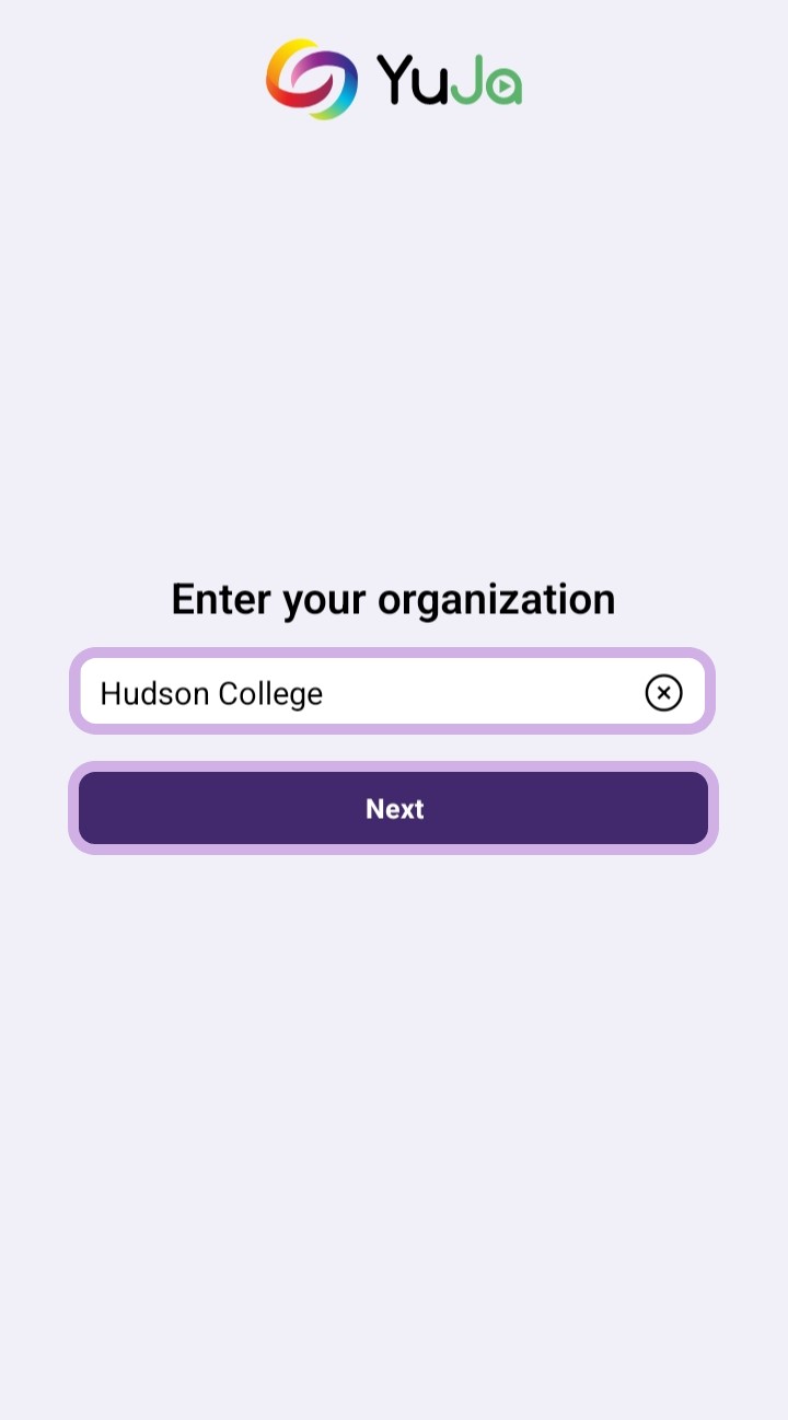 A text field to enter the organization.