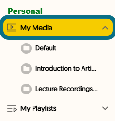 An image of the side panel of EVP highlighting the background color of the selected item.