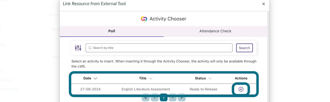 An image of the Configure External Tool window highlighting the Activity Chooser.
