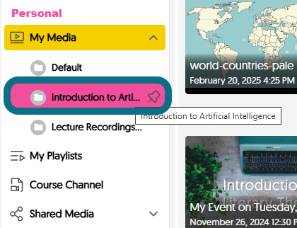 An image of the side panel of EVP highlighting the background hover color.