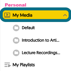 An image of the side panel of EVP highlighting the background color of the selected item.