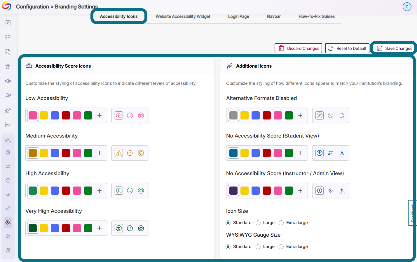 an image showing the branding settings of the accessibility icons in Panorama.