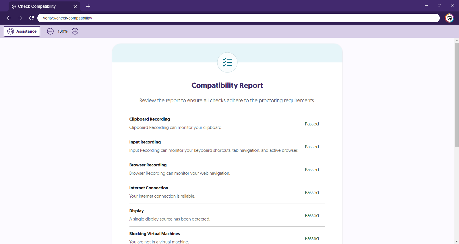The Compatibility report.