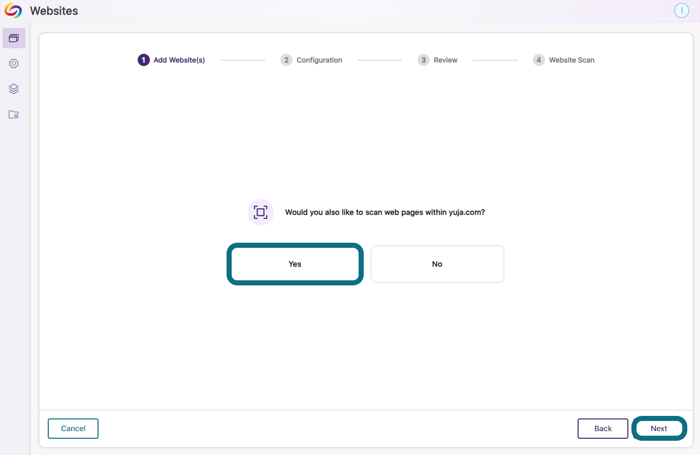 scanning web page within a website.