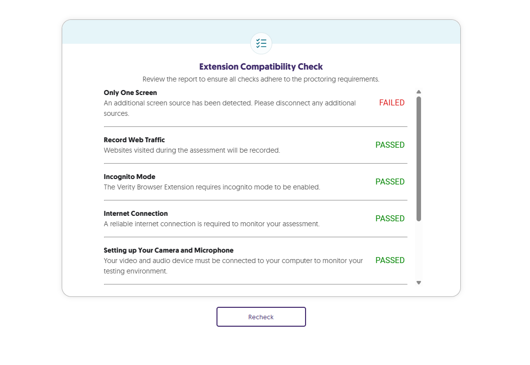 Compatibility report review page.