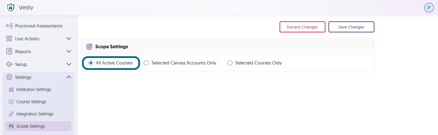 Verity all active courses