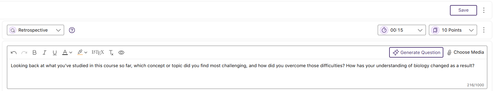 Engage retrospective question