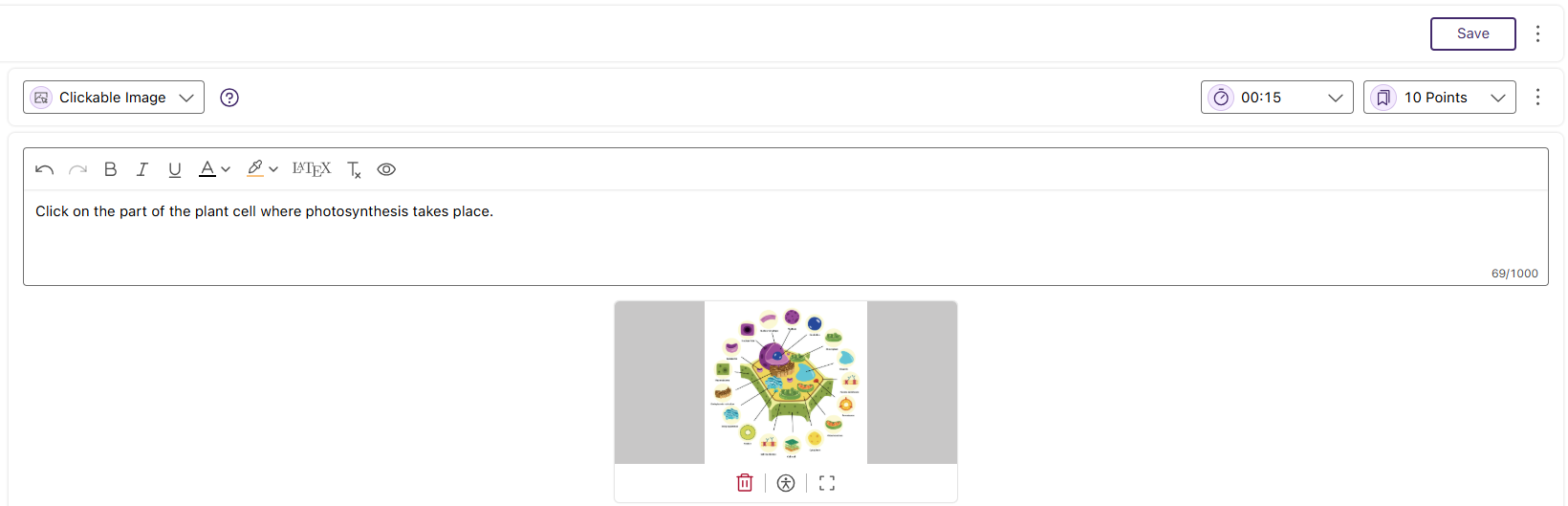 Engage clickable image question