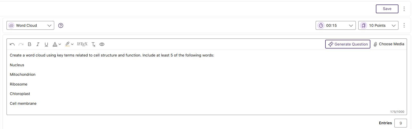 Engage word cloud question
