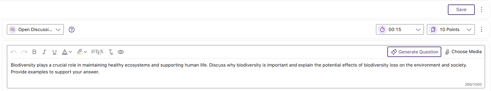 Engage open discussion question
