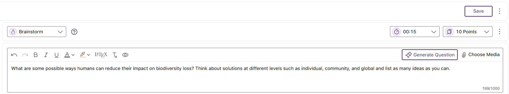 Engage brainstorm question