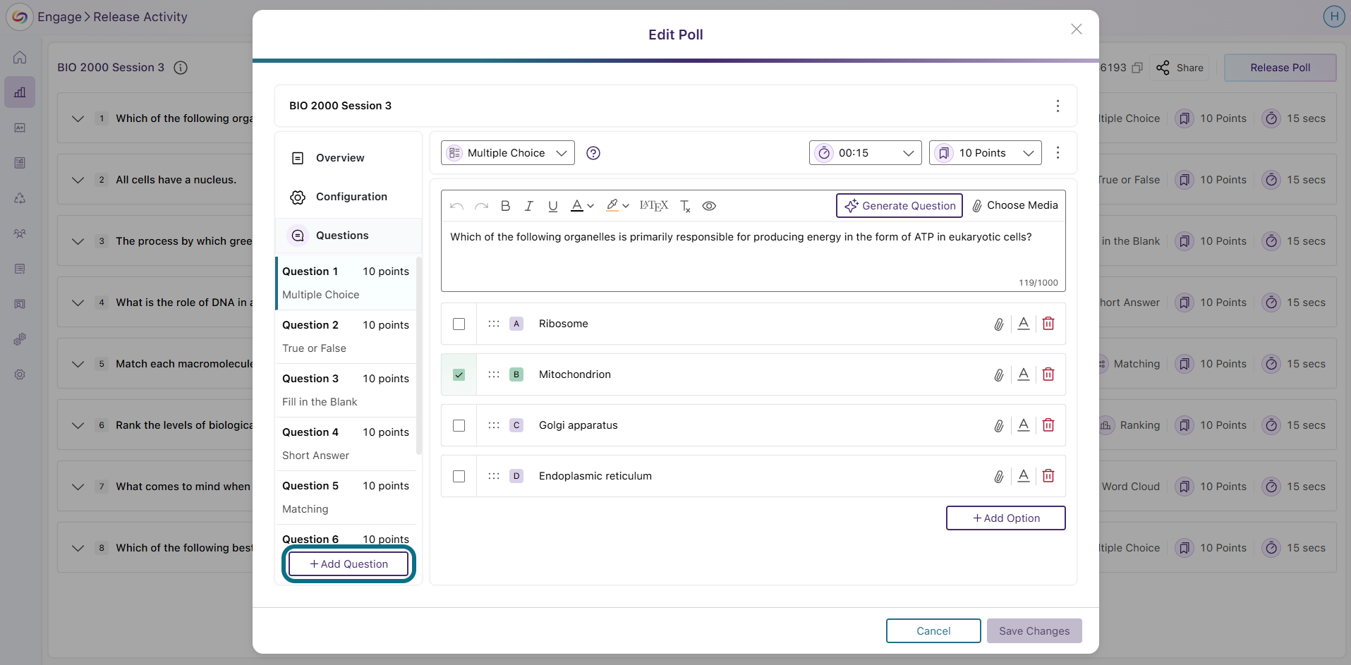 Engage Add Question