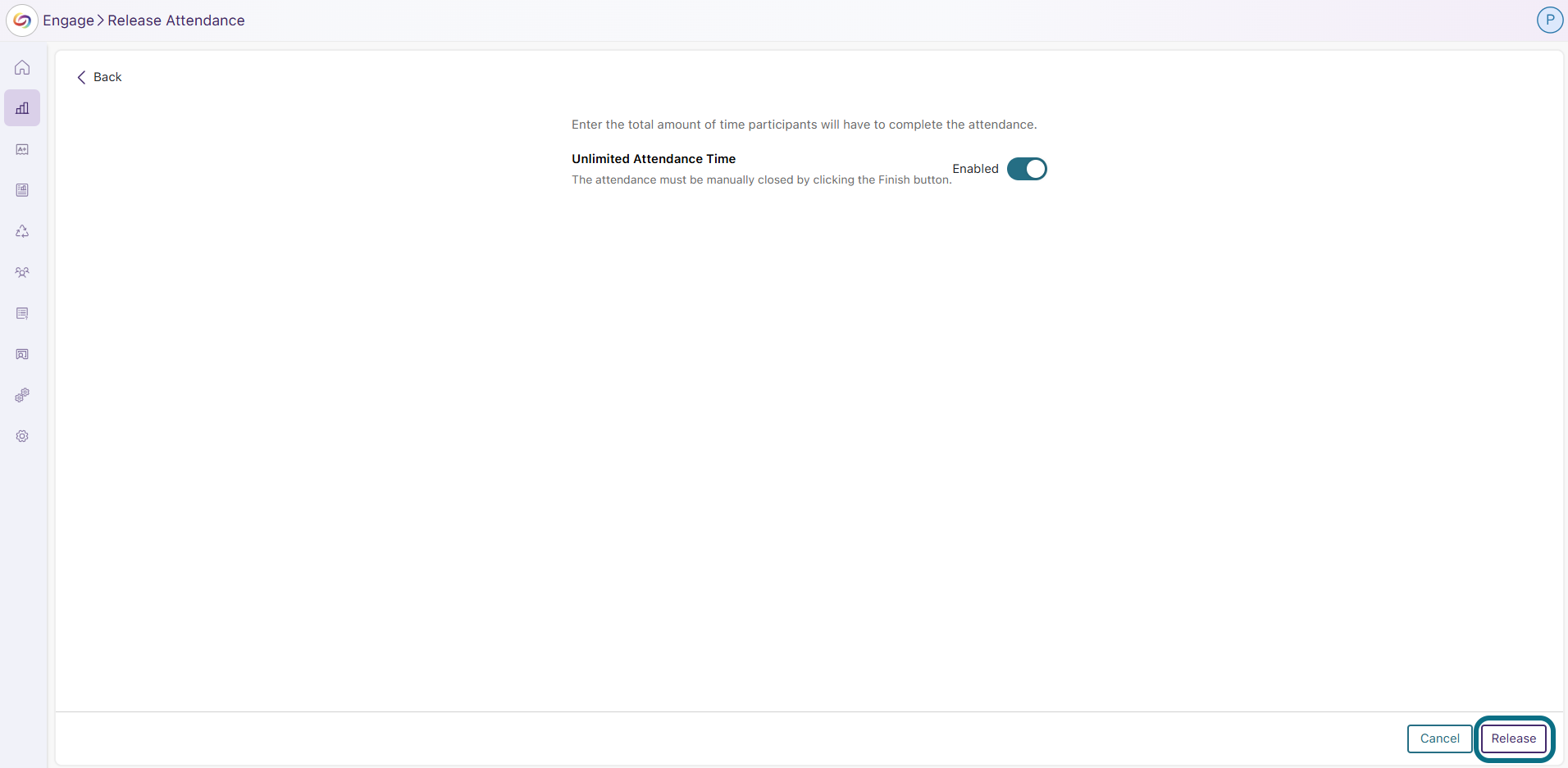 Engage click Release