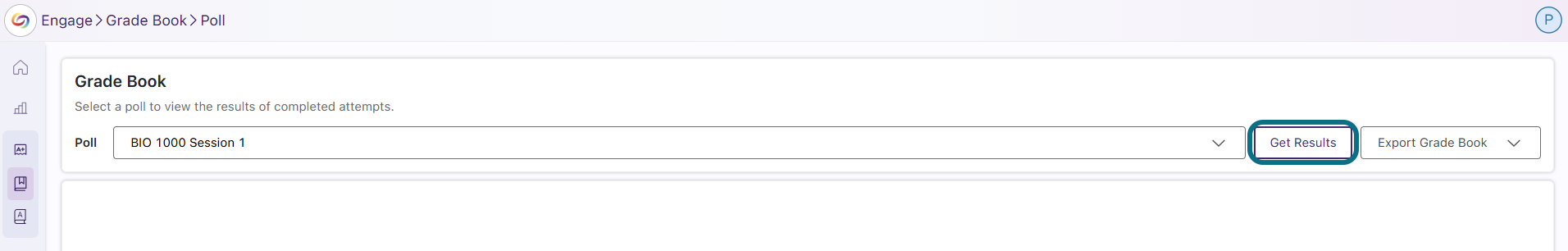 Engage click Get Results