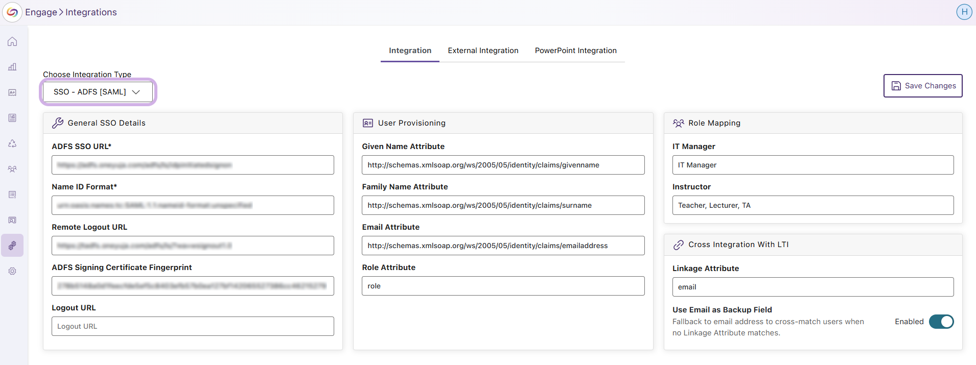 Engage SSO-ADFS integration