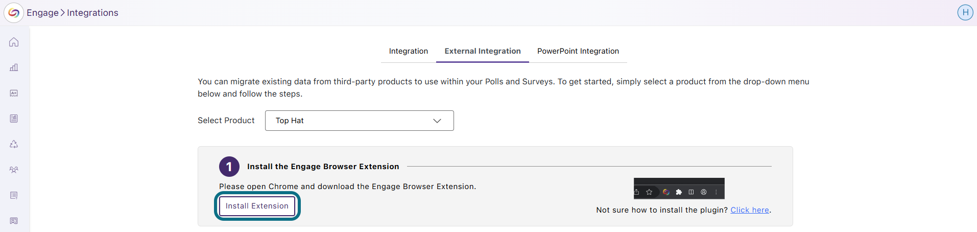 Engage click Install Extension