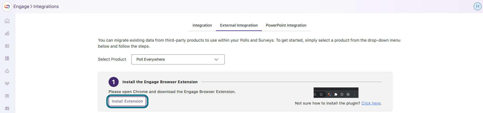 Engage click Install Extension