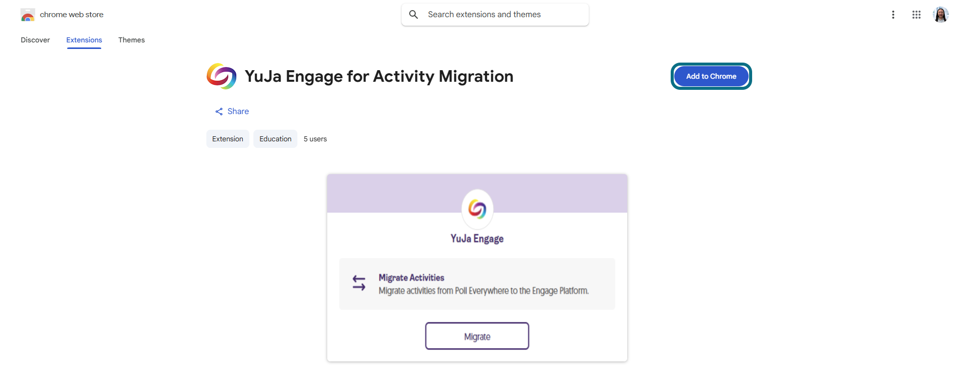 Engage add extension to Chrome