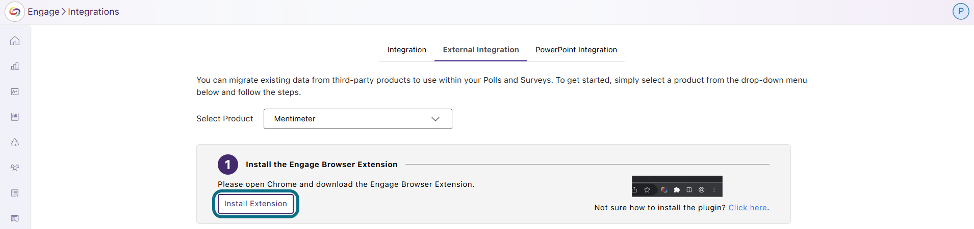 Engage click Install Extension