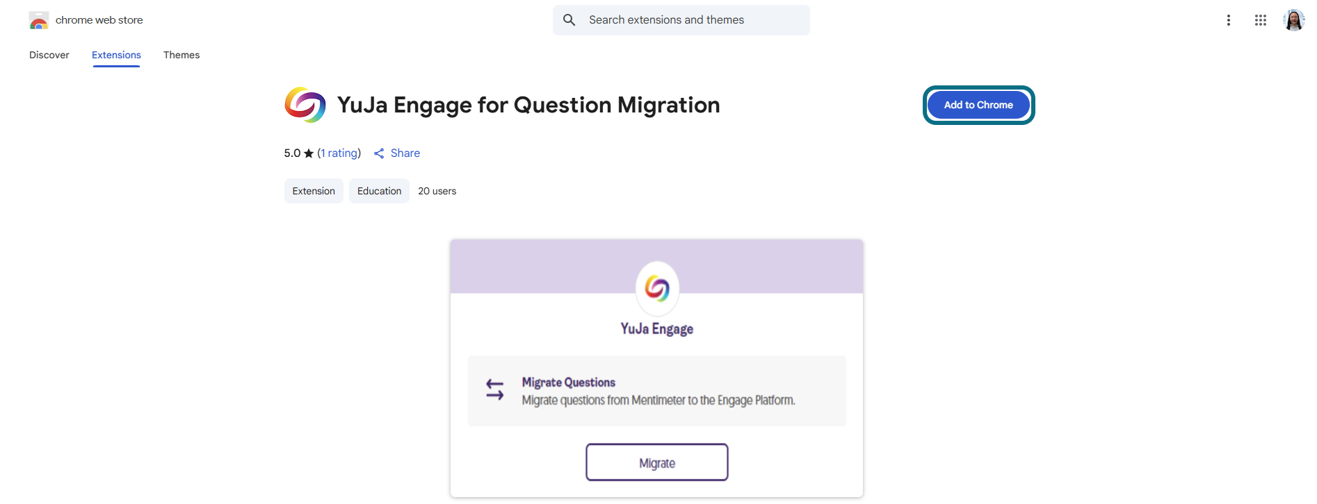Engage add extension to Chrome