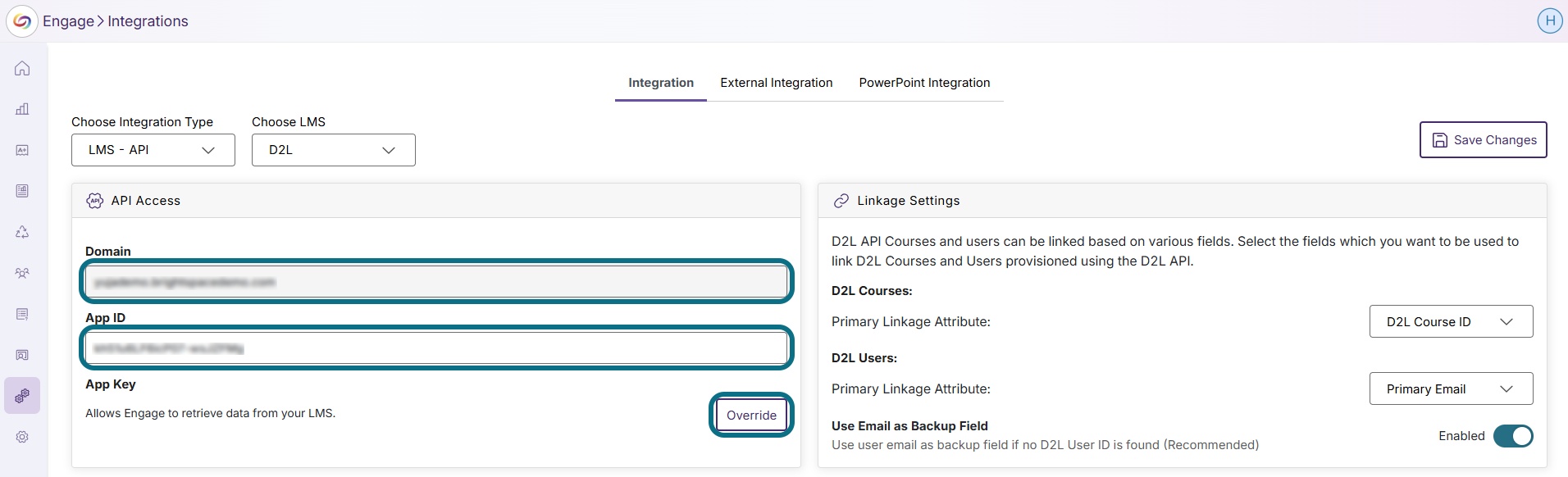 Engage LMS add App Key
