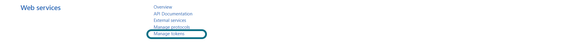 Moodle select manage tokens