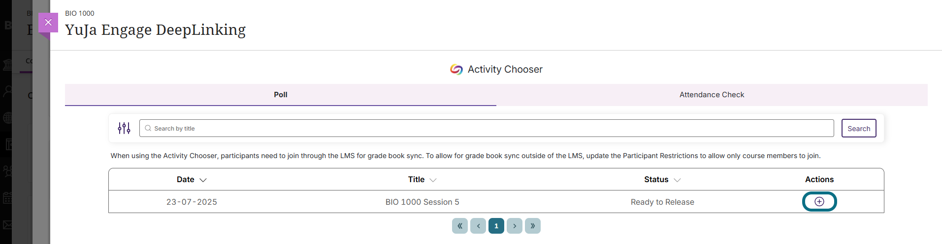 Blackboard Ultra add the Engage activity