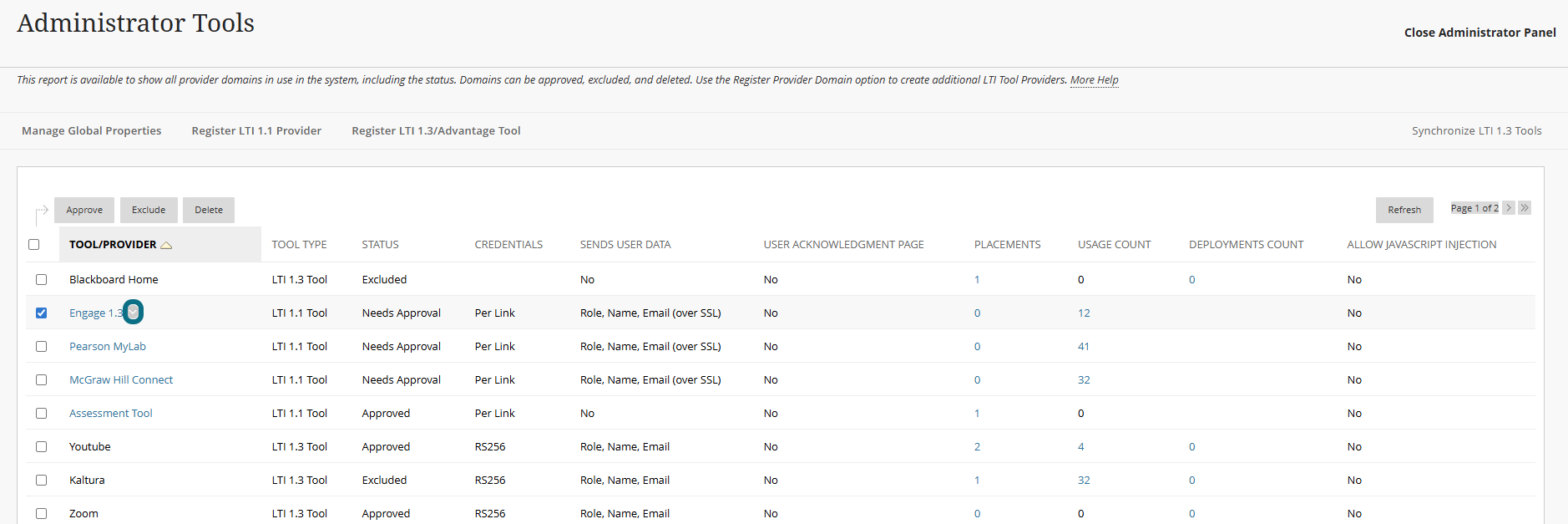 Blackboard Ultra locate the newly added tool