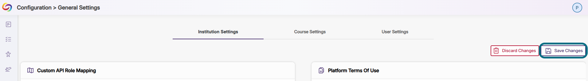Panorama General Settings page with Save Changes button circled