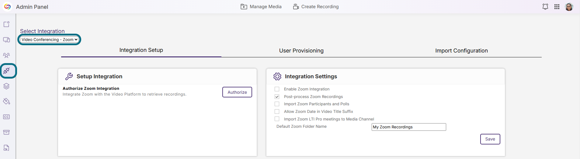 Lumina select Zoom integration