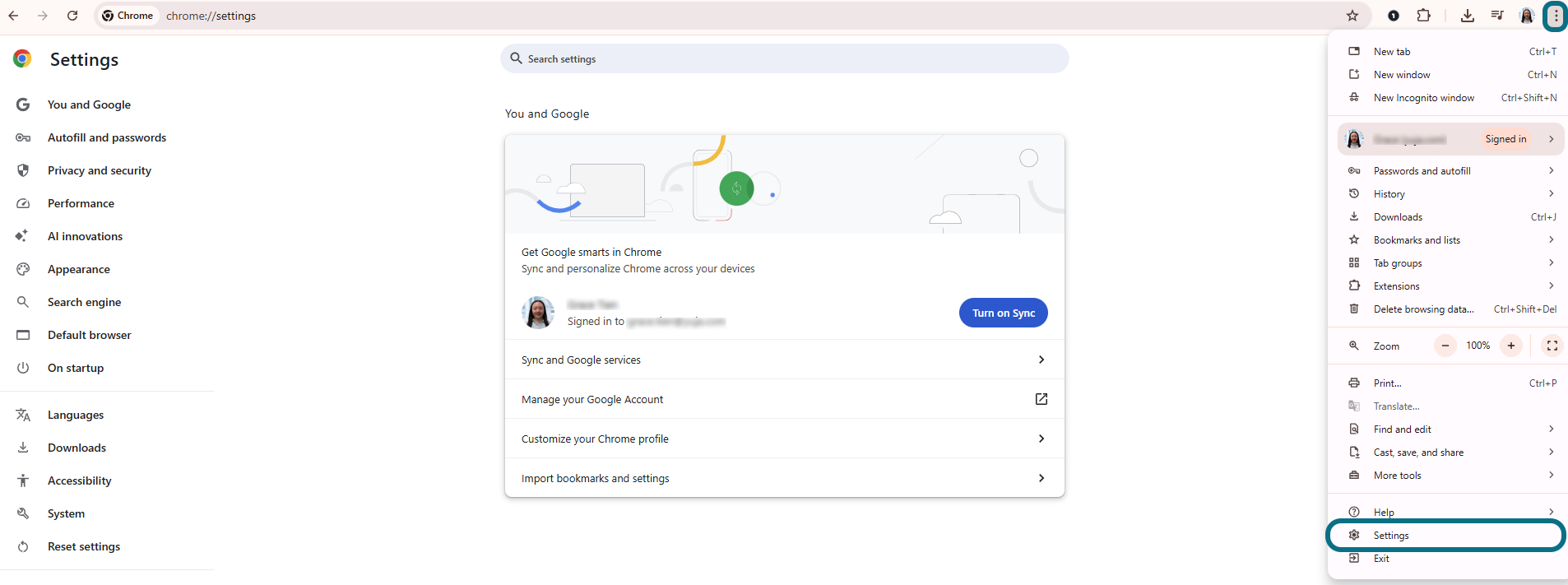 Chrome Settings