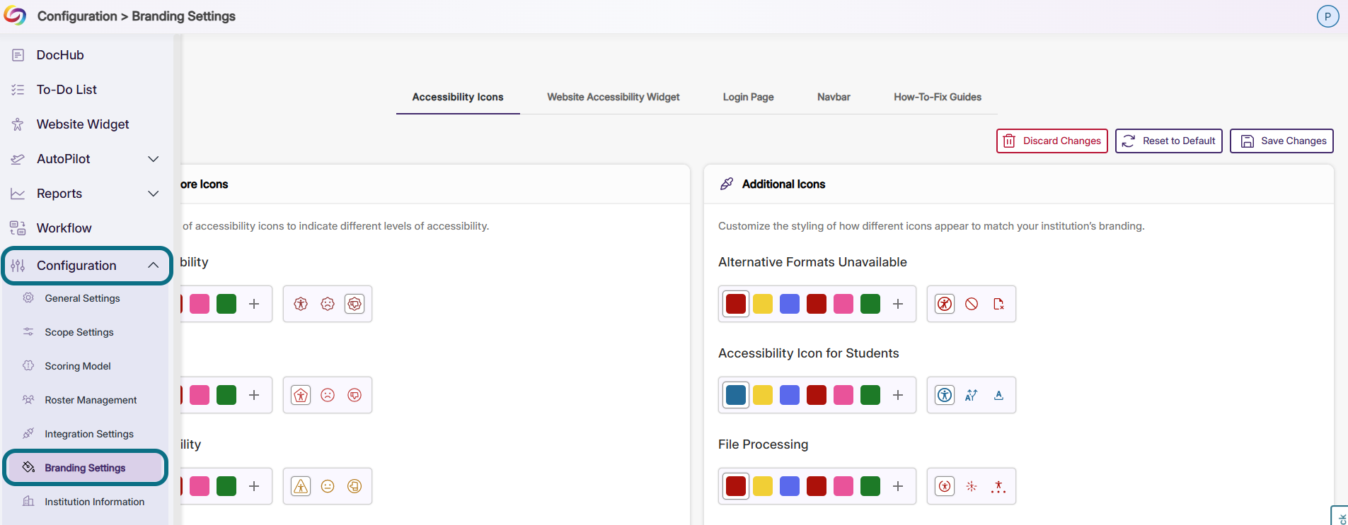 Panorama with the Configuration and Brand Settings tabs circled
