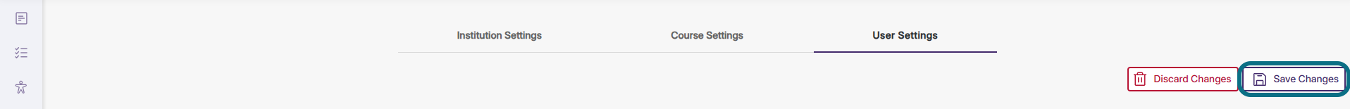 Panorama User settings page with the save changes button circled