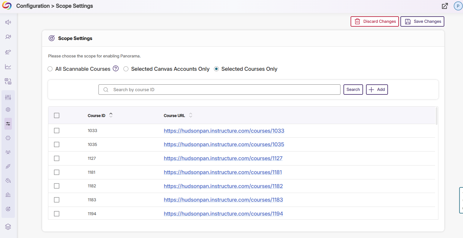 Scope settings page within Panorama.