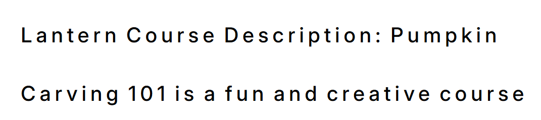 Increasing the spacing of the text