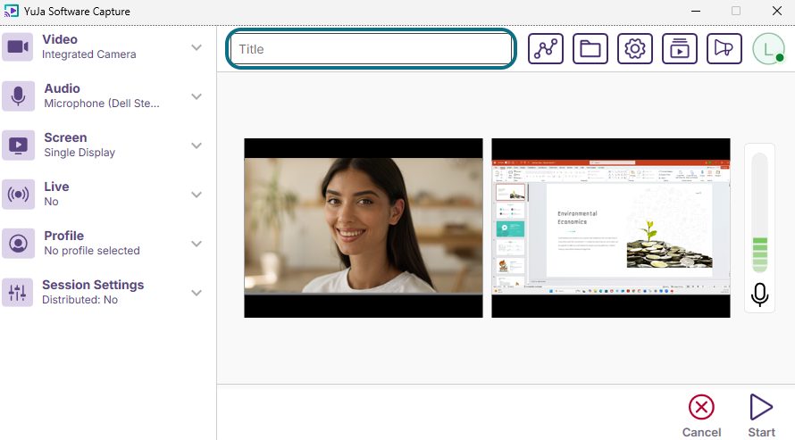 Software Capture enter a title for your recording