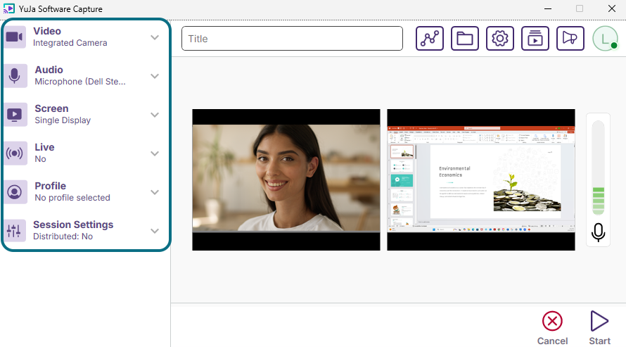 Software Capture settings