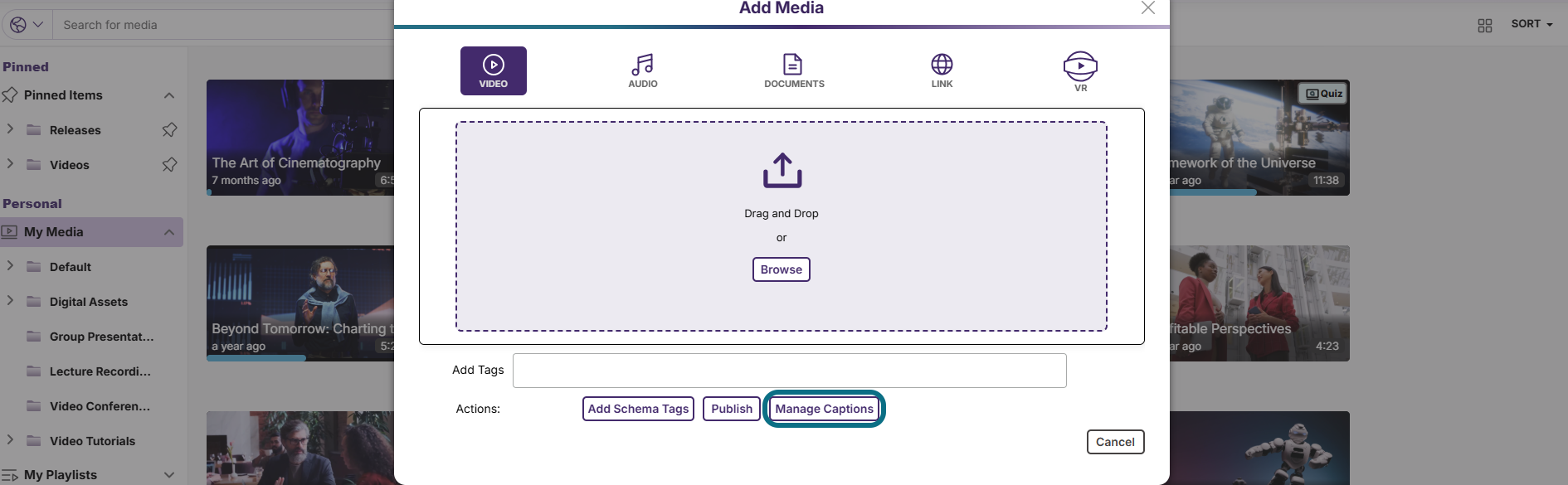 Lumina Manage Captions