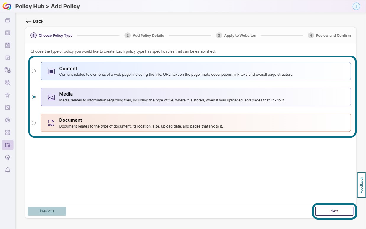 Choose Policy Type.