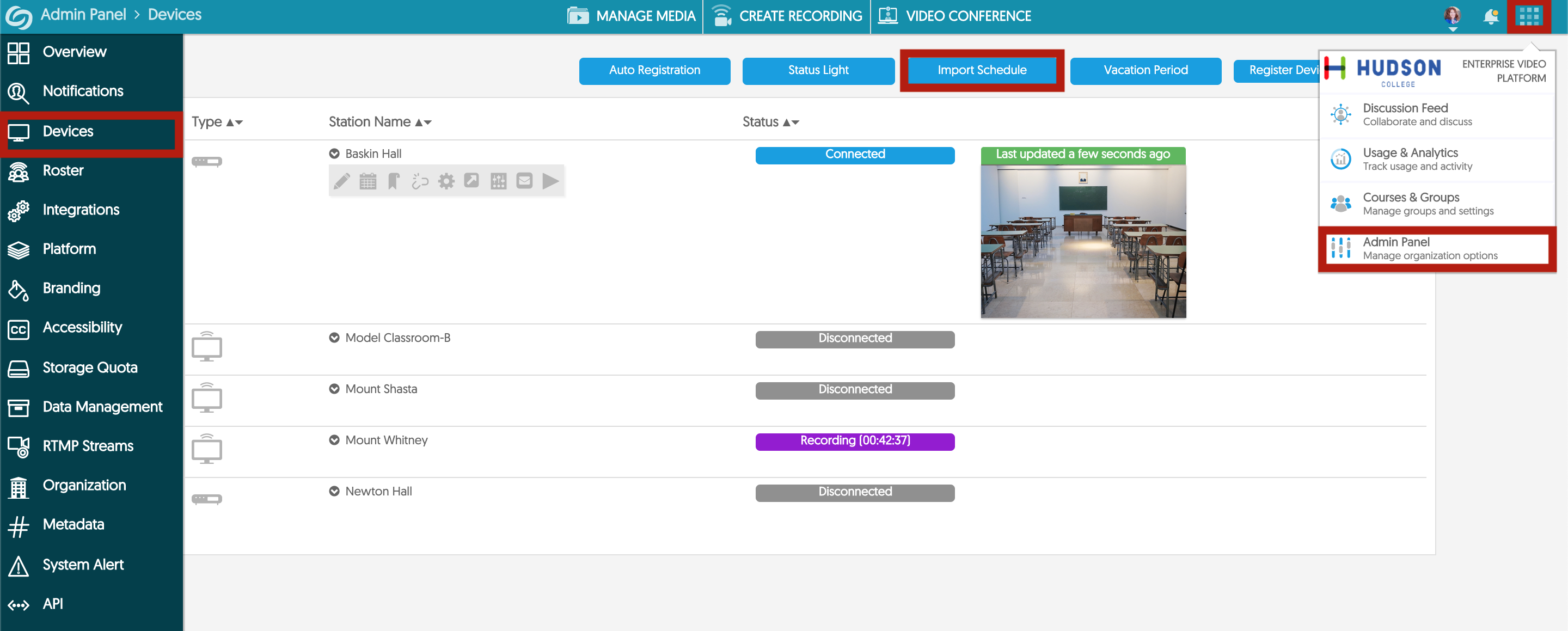 Uploading an XML/CSV Schedule for Automated Recording YuJa
