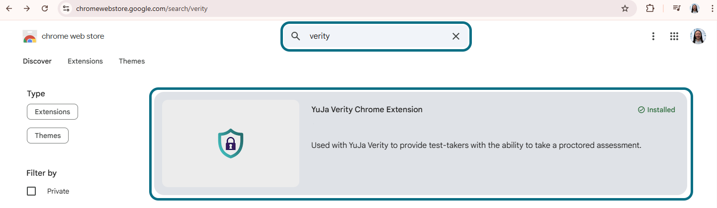 Google chrome web store with browser search bar circled