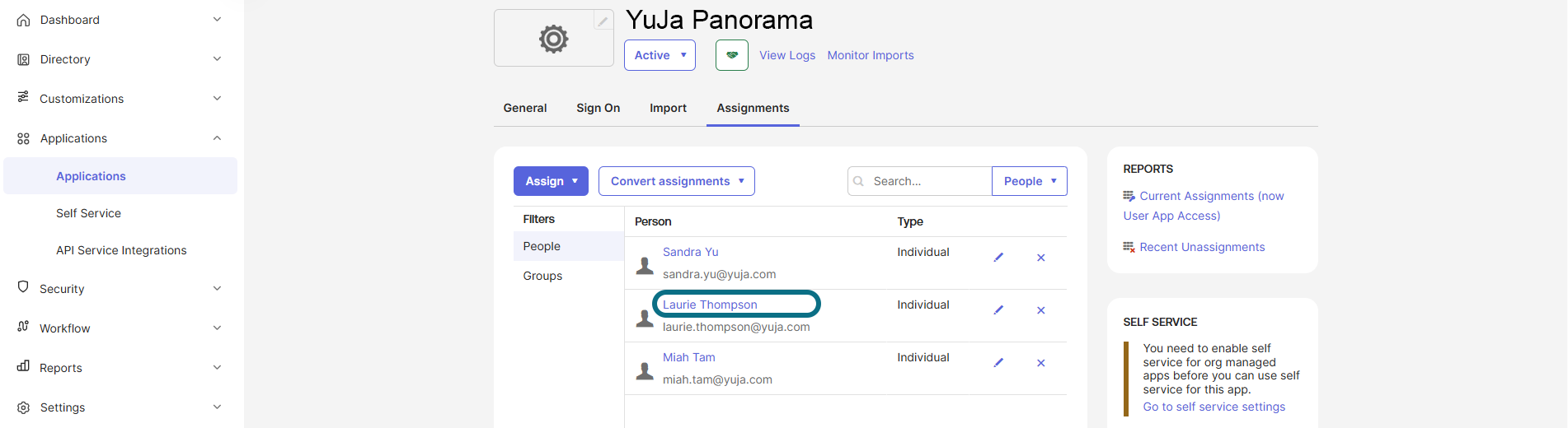 Okta applications page with name circled.png